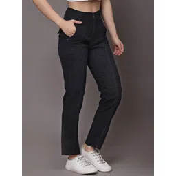 KASSUALLY Women Black Relaxed Fit High-Rise Stretchable Jeans-picture-11