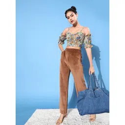 KASSUALLY Women Floral Printed Georgette Fitted Crop Top-picture-10