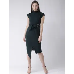 KASSUALLY Women Green Solid Sheath Dress-picture-11