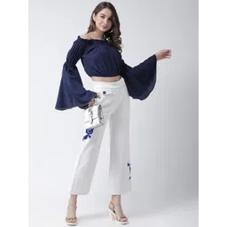 KASSUALLY Women Off-Shoulder Bell Sleeve Bardot Crop Top-picture-33