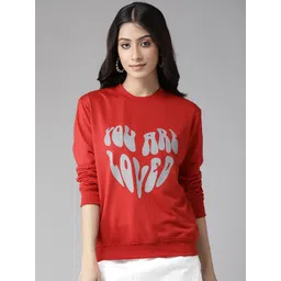 KASSUALLY Women Red Printed Sweatshirt-picture-10