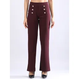 KASSUALLY Women Relaxed Straight Fit High-Rise Trousers-picture-38
