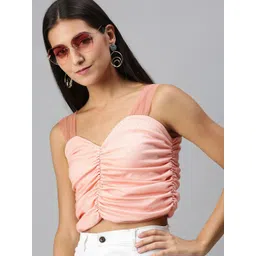 KASSUALLY Women Ruched Fitted Crop Top-picture-12