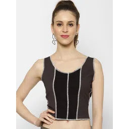 KASSUALLY Women Striped Georgette Crop Top-picture-26