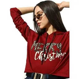 kassually Women Sweatshirt Women Charming Maroon Typography Christmas Update Sweatshirt-picture-23