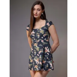 Stylecast X Kassually Blue A-Line Floral Print Dress-picture-11