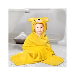 Kassy Pop Hooded Baby Bath Towel Cum Blanket Tiger Design - Yellow-picture-11