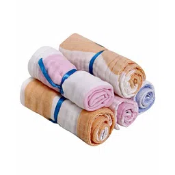 Kassy Pop Muslin Baby Wash Cloths Pack of 5 - Multicolor-picture-15