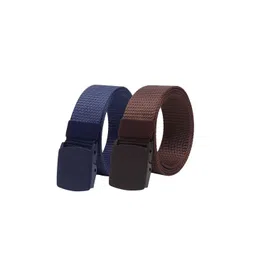 Kastner Men Set Of 2 Textured Canvas Belt With Slider Buckle-picture-27