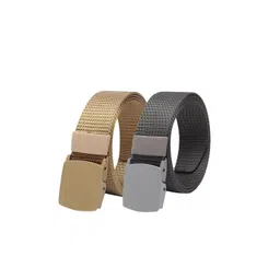 Kastner Men Set Of 2 Textured Canvas Belt With Slider Buckle-picture-25