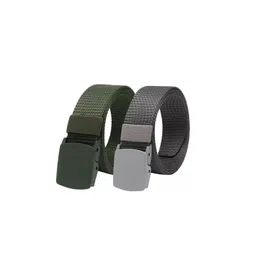 Kastner Men Set Of 2 Textured Canvas Belt With Slider Buckle-picture-14