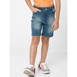 KATE & OSCAR Boys Blue Washed Washed Denim Shorts-picture-58