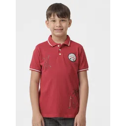 KATE & OSCAR Boys Graphic Printed Polo Collar Cotton T-shirt-picture-45