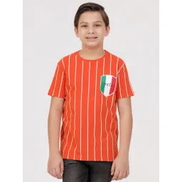 Kate & Oscar Boys Orange Cotton Striped T-Shirt-picture-32