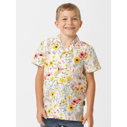 KATE & OSCAR Boys Smart Floral Printed Cuban Collar Cotton Casual Shirt-picture-41