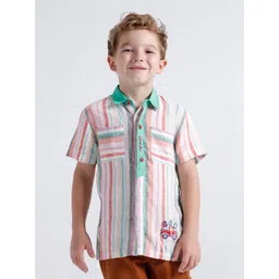 KATE & OSCAR Boys Striped Spread Collar Pure Cotton Casual Shirt-picture-13