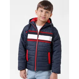 KATE & OSCAR Boys Striped Windcheater Puffer Jacket image 1