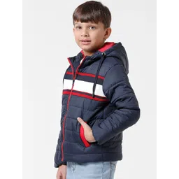 KATE & OSCAR Boys Striped Windcheater Puffer Jacket image 5