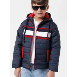 KATE & OSCAR Boys Striped Windcheater Puffer Jacket image 3