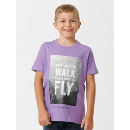 KATE & OSCAR Boys Typography Printed Cotton T-shirt-picture-34