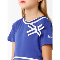 KATE & OSCAR Girls Blue T-shirt Dress image 4