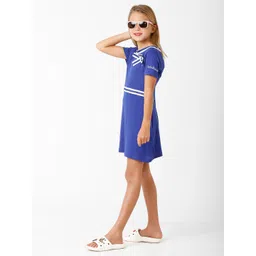 KATE & OSCAR Girls Blue T-shirt Dress image 2