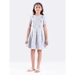 Kate & Oscar Girls Blue Textured Dress-picture-10