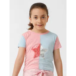 KATE & OSCAR Girls Colourblocked Pure Cotton T-shirt-picture-40