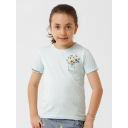 KATE & OSCAR Girls Embroidered Floral Printed Pure Cotton T-shirt-picture-16