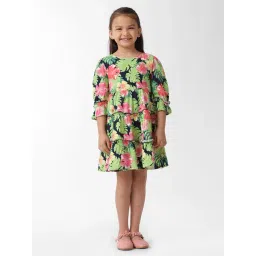 Kate & Oscar Girls Multicolor Floral Print Dress-picture-39