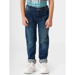 Kate & Oscar Kids Blue Cotton Regular Fit Jeans-picture-12