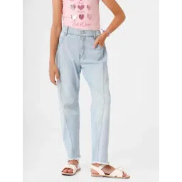 Kate & Oscar Kids Blue Cotton Regular Fit Jeans-picture-39