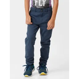 Kate & Oscar Kids Blue Solid Trousers-picture-48