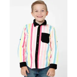 Kate & Oscar Kids Multicolor Cotton Striped Full Sleeves Shirt-picture-32