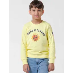 Kate & Oscar Kids Yellow Cotton Printed Full Sleeves Sweatshirt-picture-31