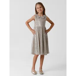 KATE & OSCAR Silver-Toned Peter Pan Collar A-Line Dress-picture-10