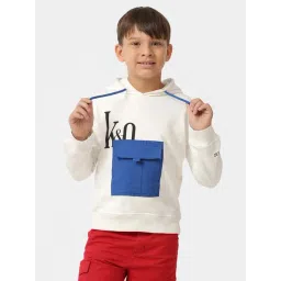 Kate & Oscar Unisex Off White & Blue Cotton Solid Full Sleeves Hoodies-picture-19