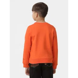 Kate & Oscar Unisex Orange Cotton Printed Full Sleeves Sweatshirts image 2