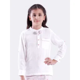 KATE & OSCAR Unisex Textured Band Collar Cotton Casual Shirt-picture-17