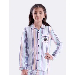 KATE & OSCAR Unisex Vertical Striped Spread Collar Cotton Casual Shirt-picture-14