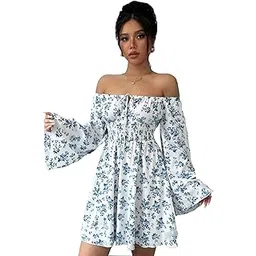 kateclo Stylish Korean Off-Shoulder Frocks for Women & Girls | Western Mini & Midi Dresses | Aesthetic Casual & Formal Outfits-picture-38
