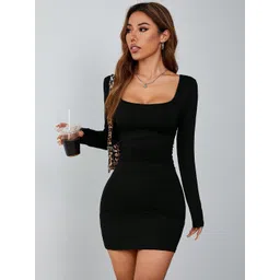 KATECLO Women PU Coated Bodycon Dress-picture-17
