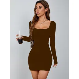 KATECLO Women PU Coated Bodycon Dress-picture-29