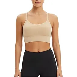 kaththai Women Cotton Padded Wire-Free Sports Bra with Adjustable Straps Soft Padded Push-Up Bra for Yoga, Fitness (Free Size Bra Fit Up to 28,30,32,34)-picture-43