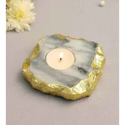 katkaria creations Grey Marble Table Tealight Holder With Candles-picture-28