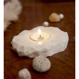 katkaria creations White Marble Table Tealight Holder With Candles-picture-21
