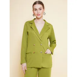 KATLINE Double-Breasted Notched Lapel Casual Blazer-picture-19