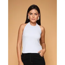 KATLINE Women Halter Neck Crepe Top-picture-24