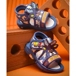 KATS Animal & Be Happy Text Patch Applique Musical Velcro Closure Sandals - Sky Blue-picture-18