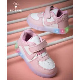 KATS Colour Blocked Velcro Closure LED Shoes - Pink-picture-25